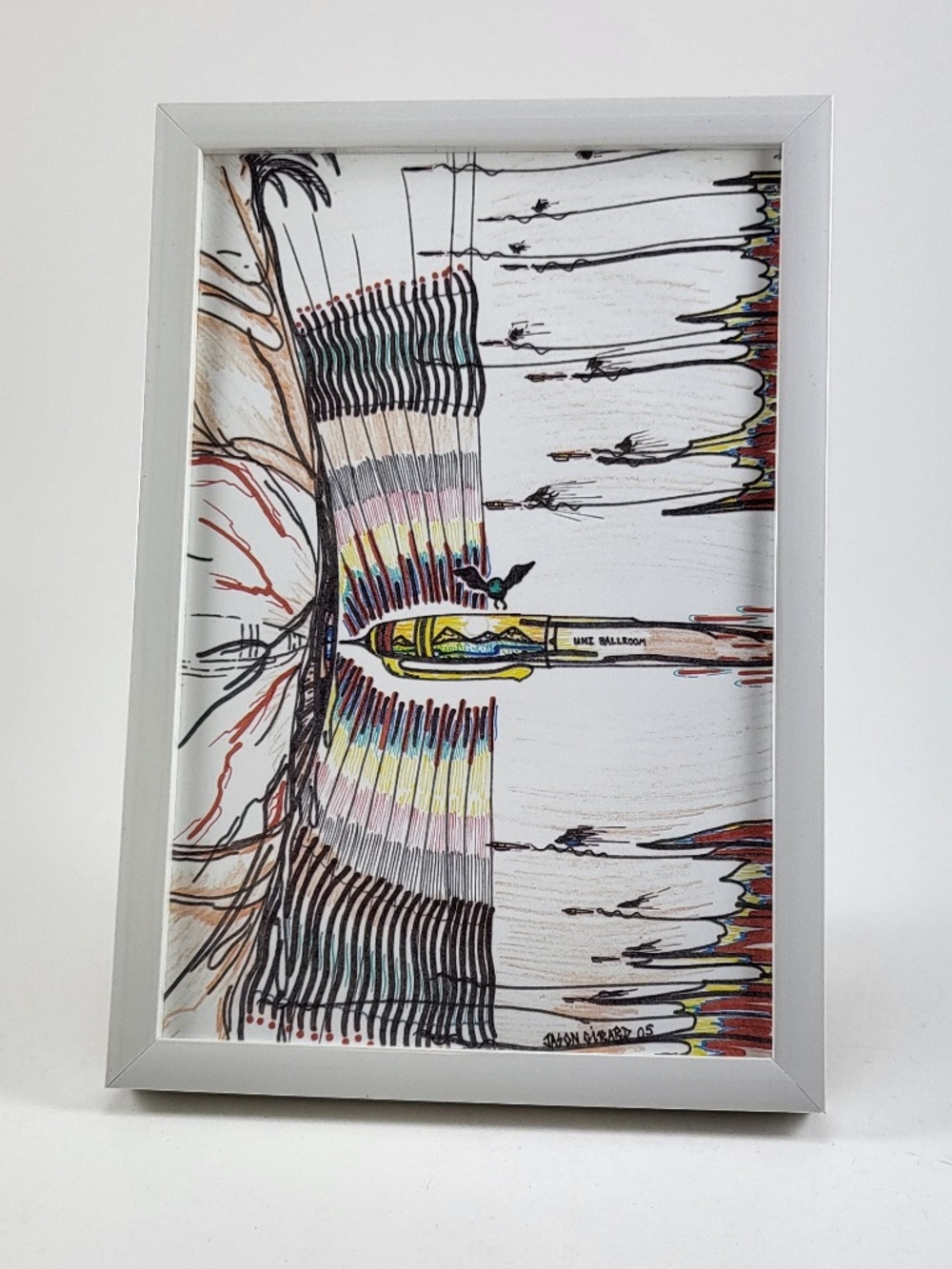 Original Print 4x6 "The Pen is Mightier than the Sword" framed